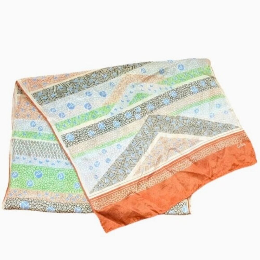 Vintage Echo Silk Scarf‎ MCM Headband Boho Long Heart Pattern